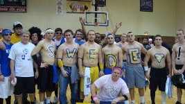 Super-fans cheered the Swedes to a one-point victory over rival KWU Saturday in Hahn Gym